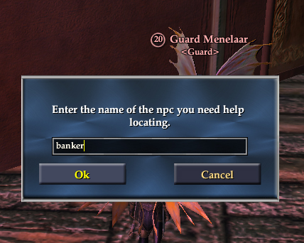 Click on the guard and ask for the banker