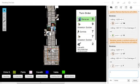 Exploring a crypt with Roll20.net